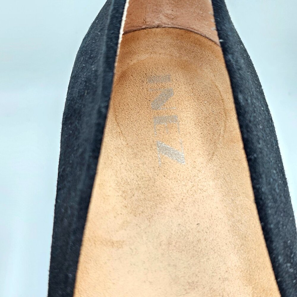 INEZ Clara Kid Suede Block Heel Pumps | Black | Size 10.5 | Re-soled - Picture 11 of 14